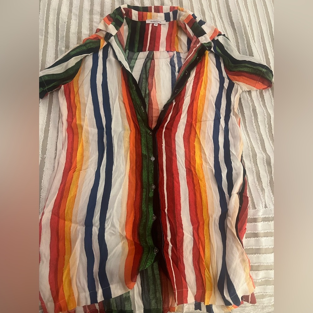 Colorful Striped Button-Up Shirt